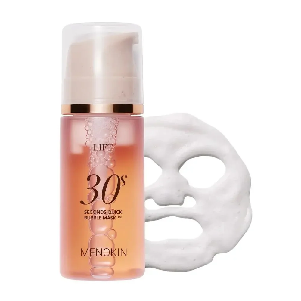 Menokin 30 Seconds Quick Bubble Face Mask No Sheet Collagen Hyaluronic Acid New